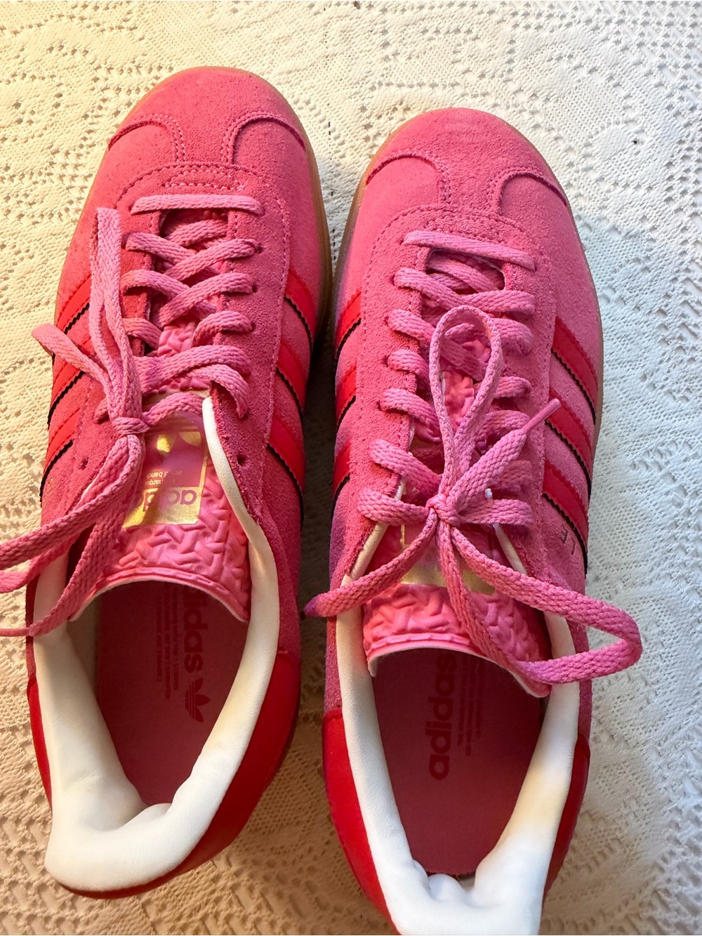 adidas Women's Pink Suede Low-Top Sneakers